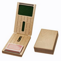 Travel Cribbage Set - Solid Wood Folding 2 Track Full-size